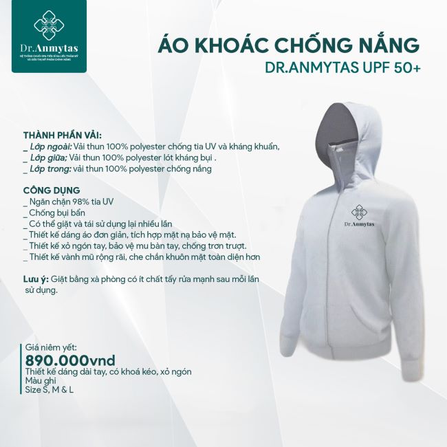 Áo khoác chống nắng Dr.Anmytas UPF 50+